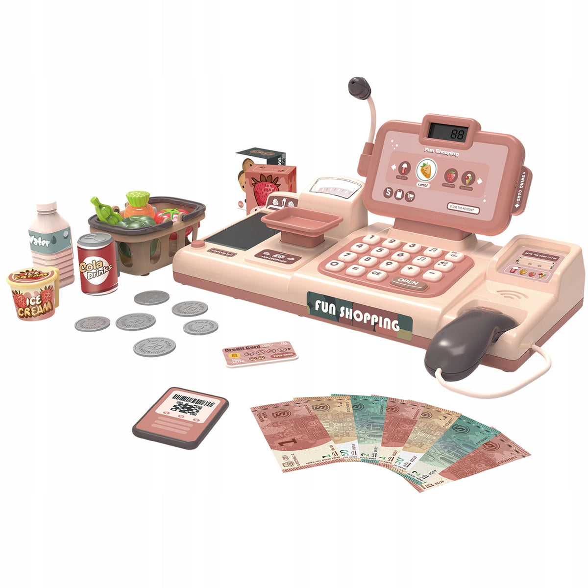Children's Fiscal Cash Register Interactive Shop Tape Coin Weight Scanner 3in1 Manufacturer code TB2321060144