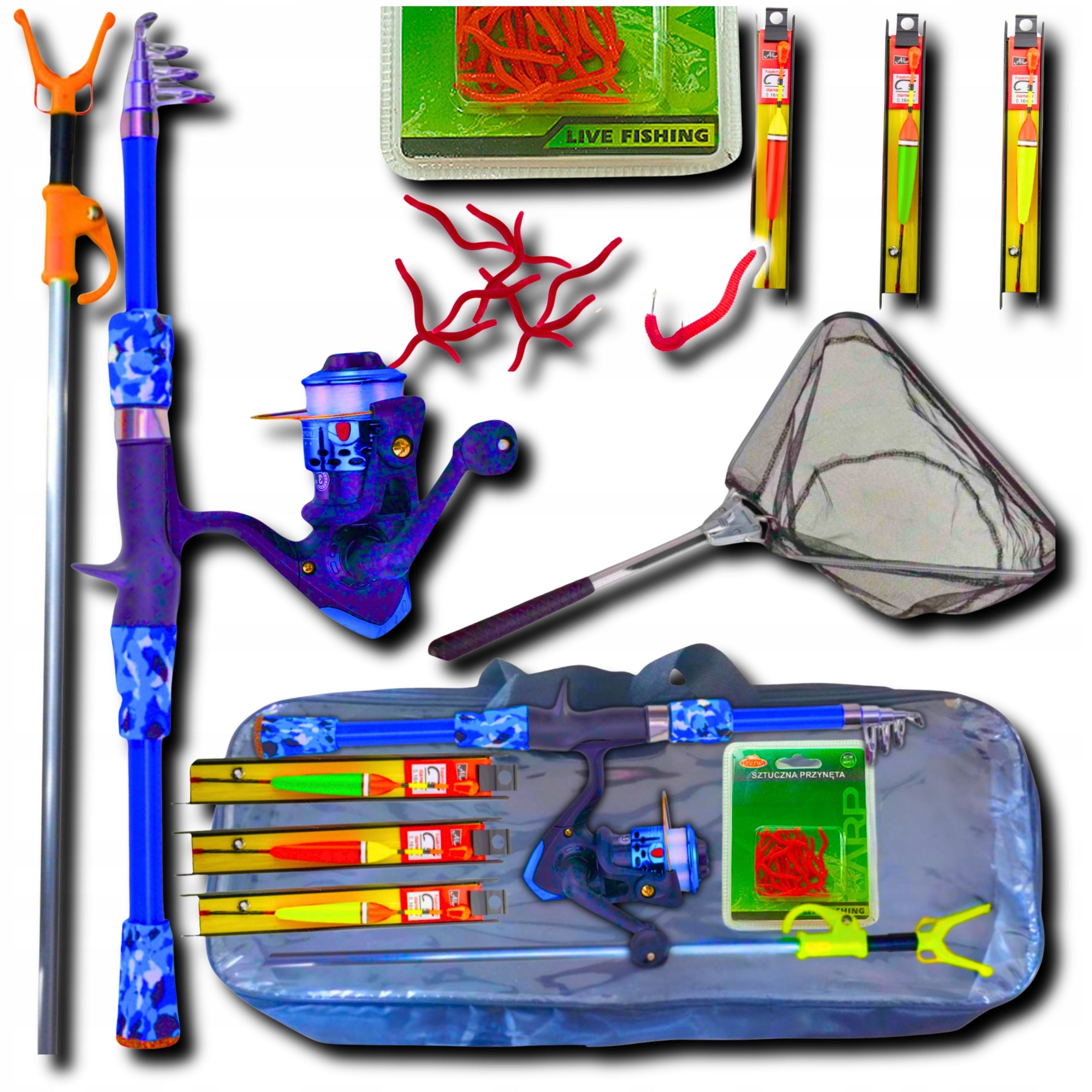Children's Fishing Set Blue Float Fishing Rod For BeginnersXL