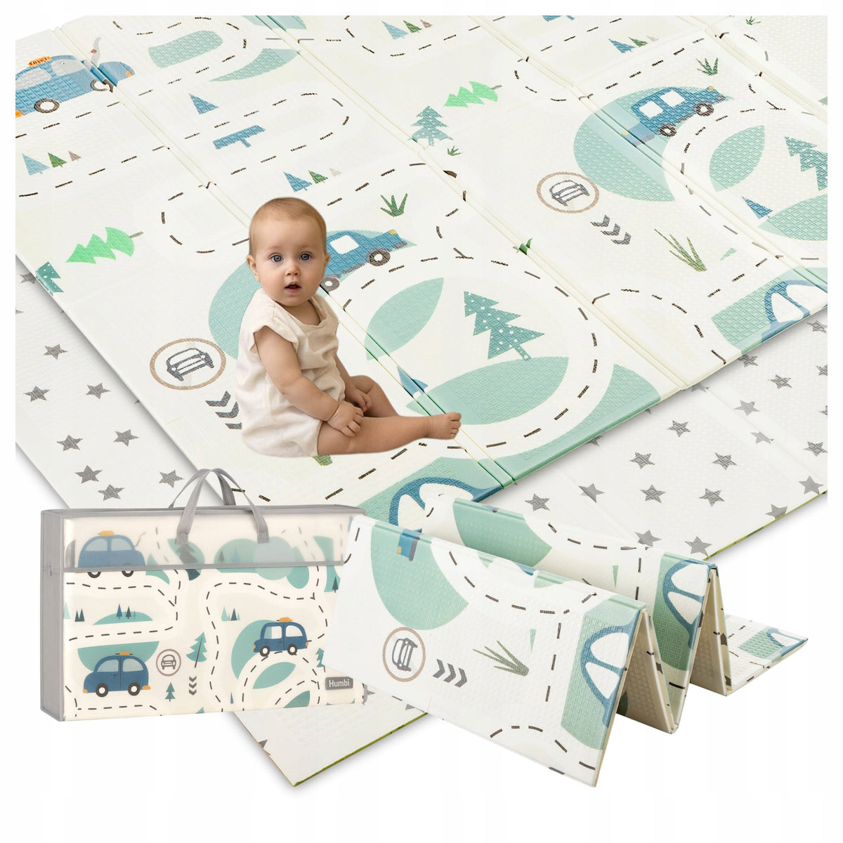 Children's Foam Mat Double Sided Folding 200x180 Picnic For Garden Packaging status original