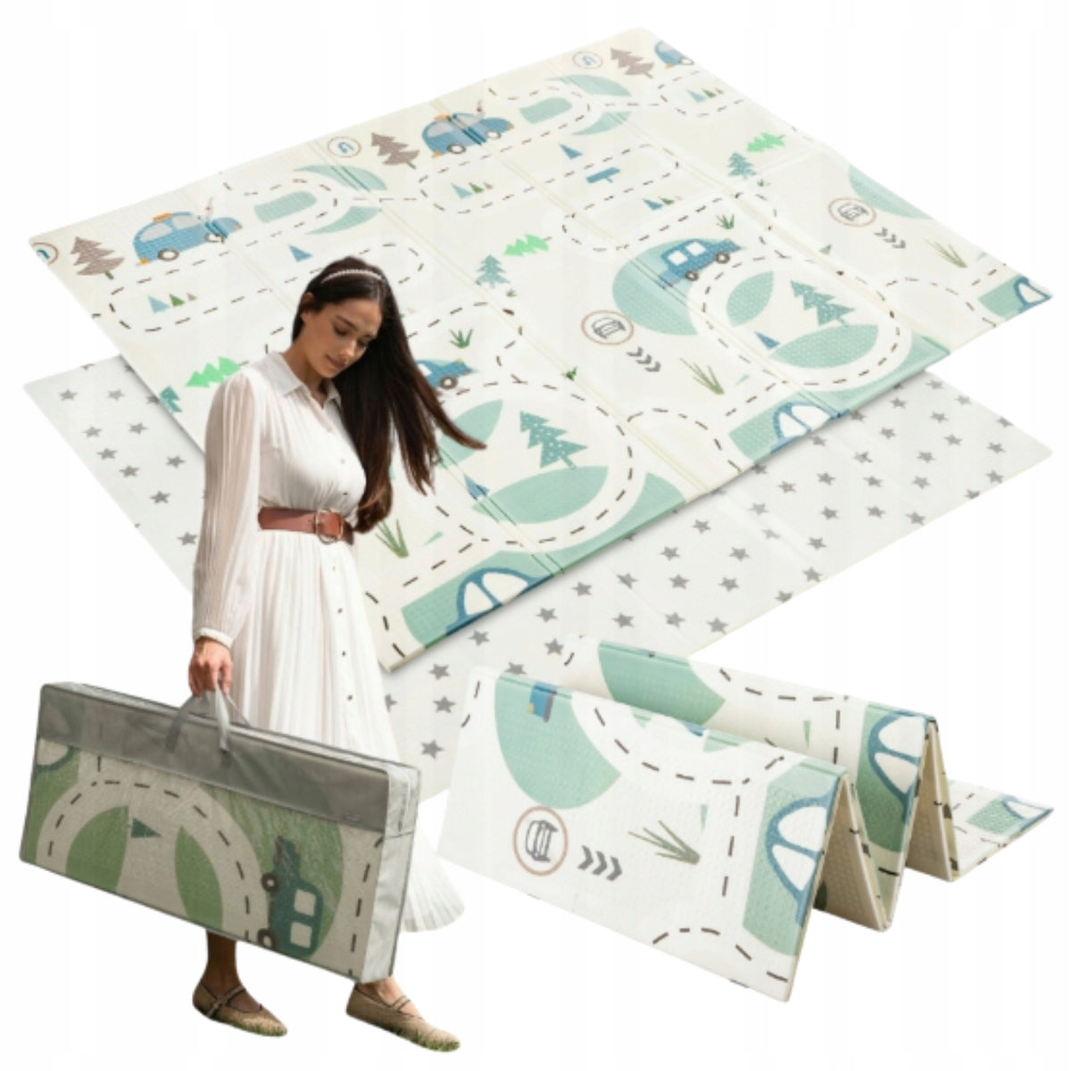 Children's Foam Mat Double Sided Folding 200x180 Picnic For Garden