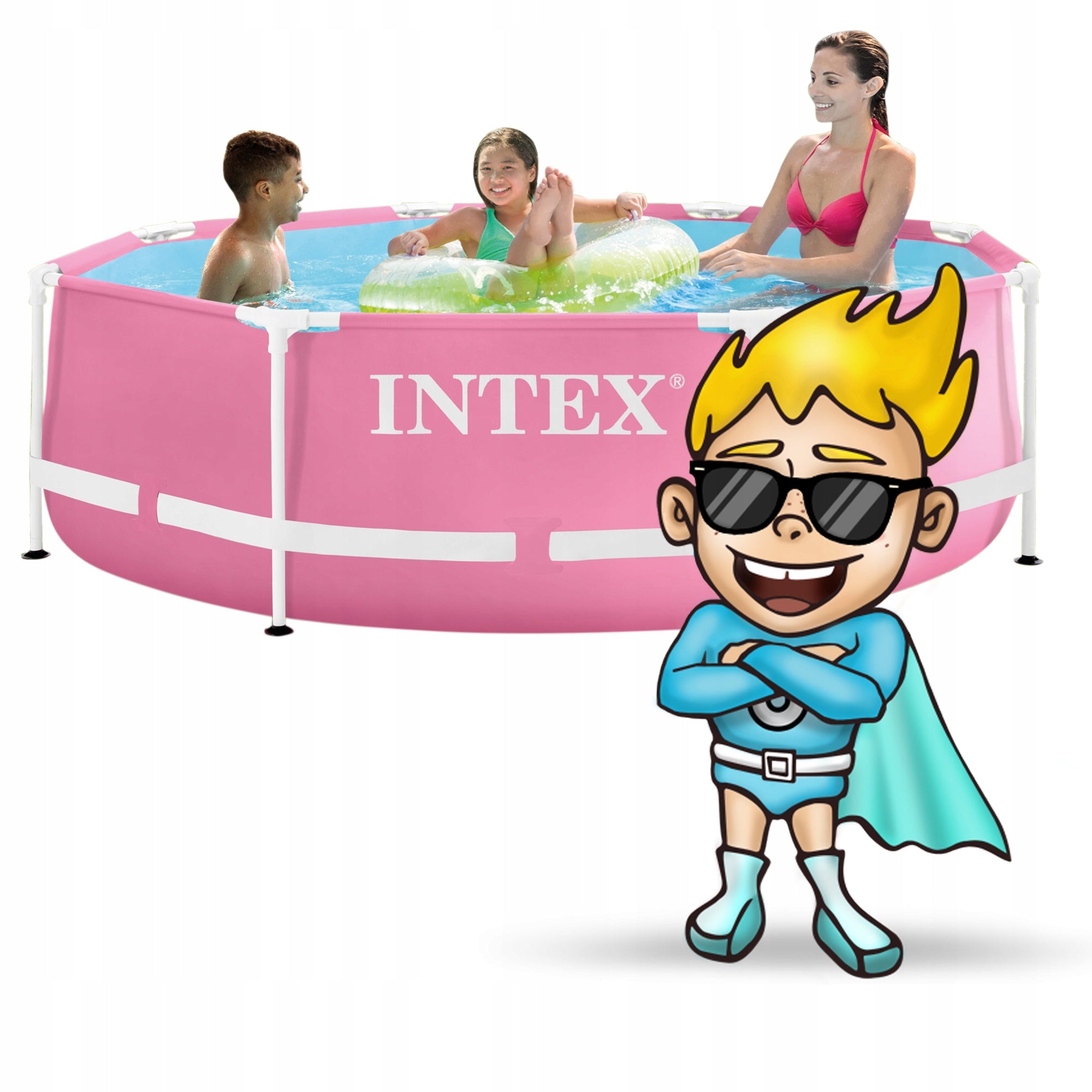 Children's Garden Pool Round PINK 244x76 SET 3in1 INTEX Brand Intex