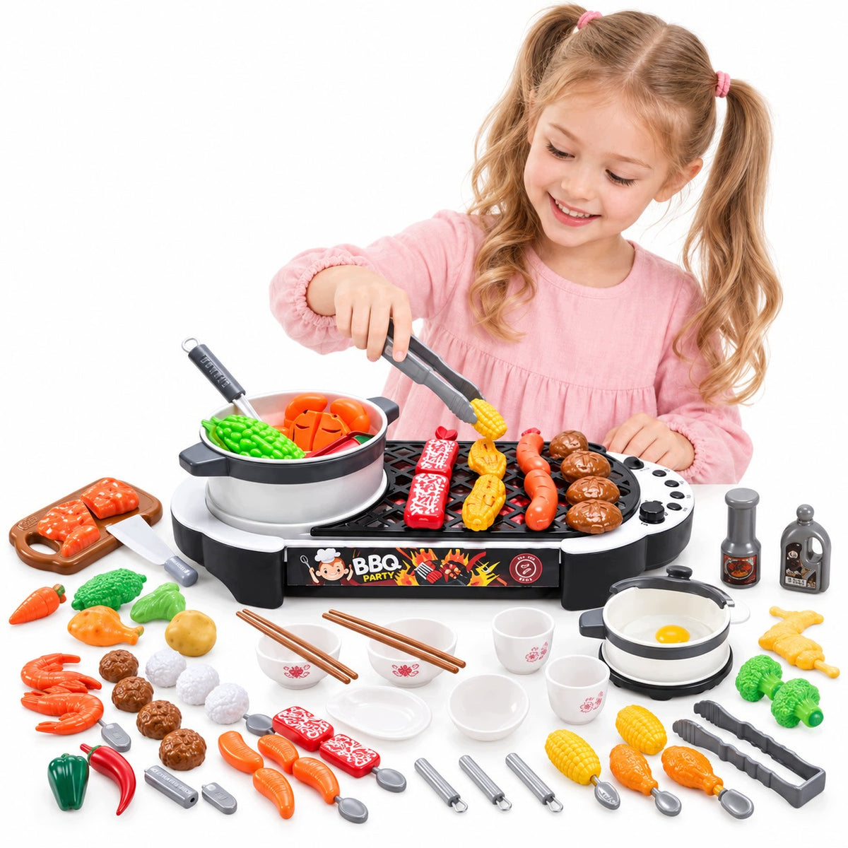 Children's Grill Set 69 Elements Light Sound Kitchen Accessories 3+