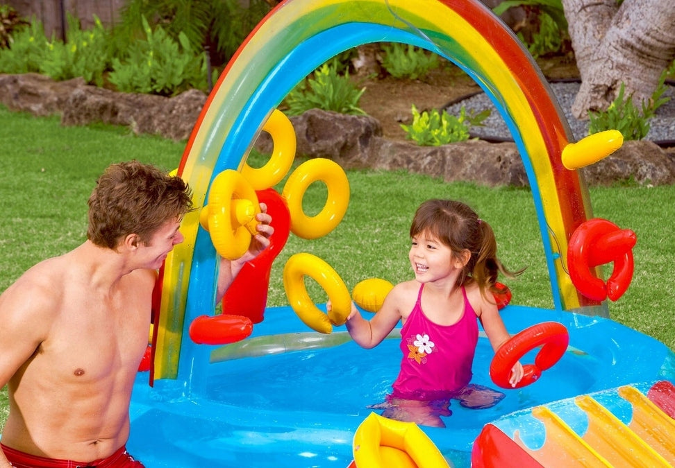 Children's Inflatable Swimming Pool With Slide Water Playground Children's Pool Height 135 cm