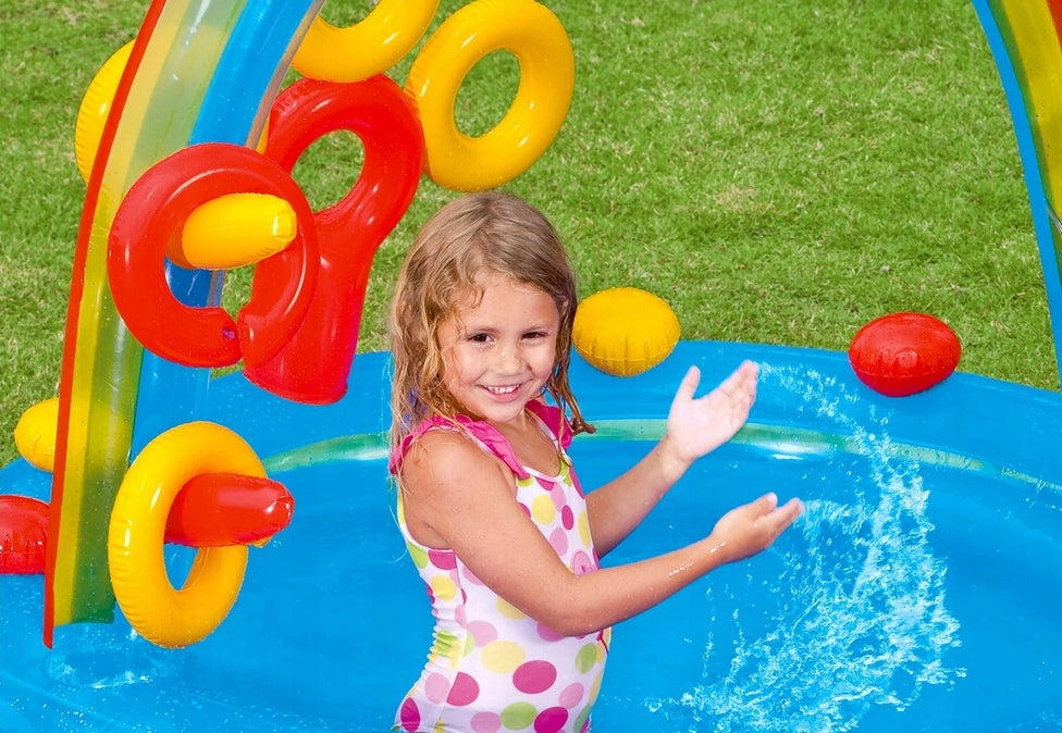 Children's Inflatable Swimming Pool With Slide Water Playground Children's Pool Volume 381 l