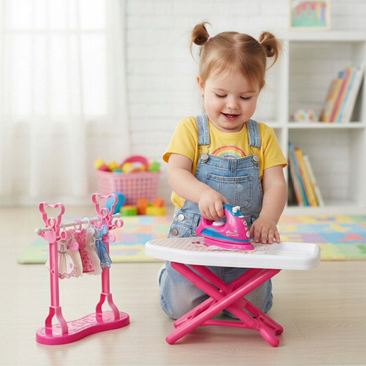 Children's Iron Like Real Water With Board Hangers SET Small Household Appliances Manufacturer code Żelazko z deską do prasowania ZESTAW prezent