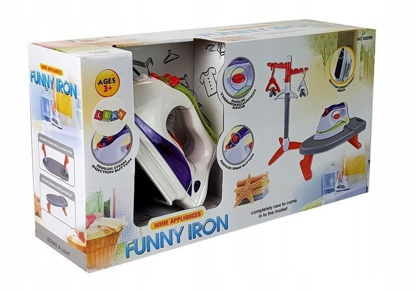Children's Ironing Kit Battery Operated Iron Board Stand Hangers
