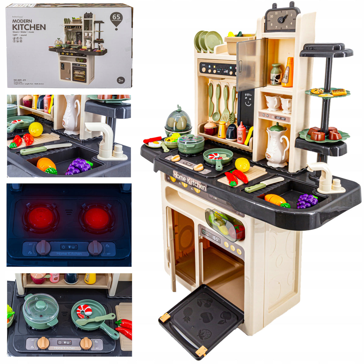 Children's KITCHEN Multifunctional Interactive FAUCET BURNERS COUPLE Pots Packaging status original