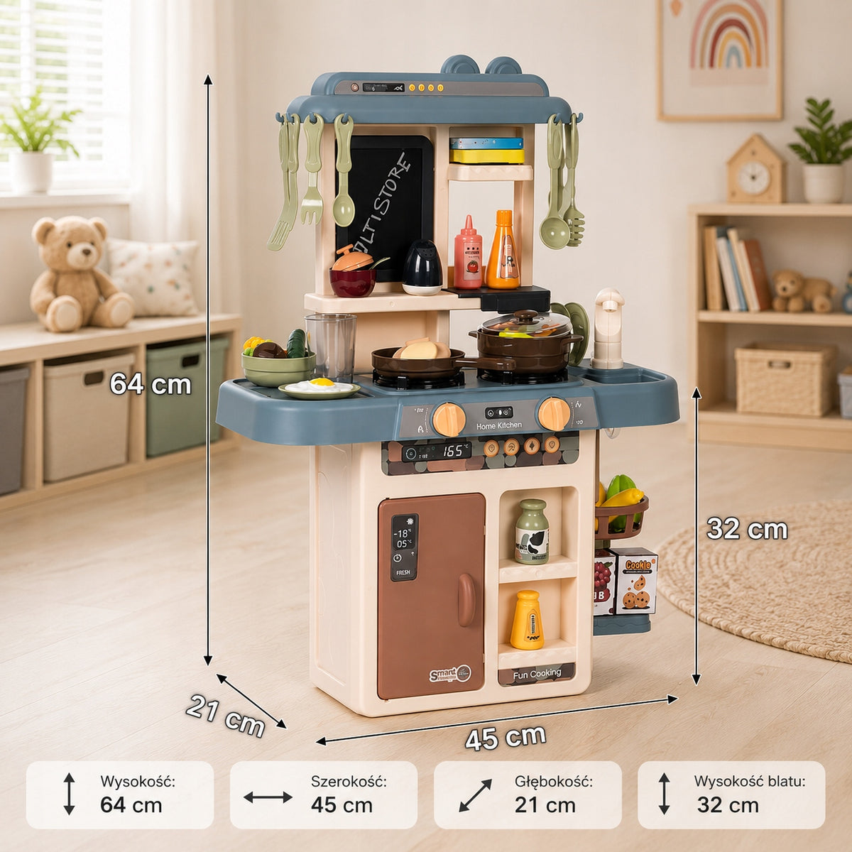 Children's Kitchen Interactive Accessories Stove Set Pots Steam Effect Packaging status original