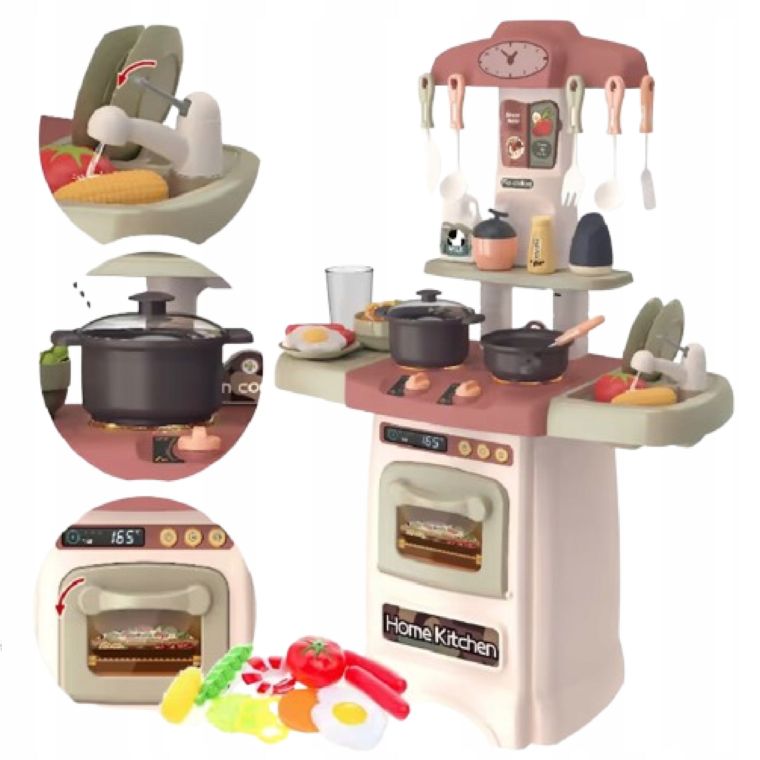 Children's Kitchen Kids Toy Cooking Pots Cutlery Fruit Vegetables