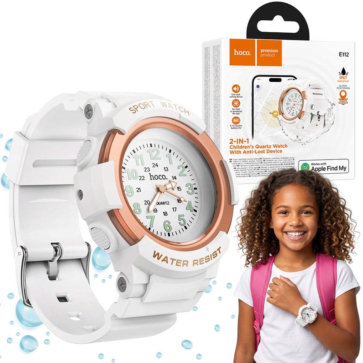 Children's Locator Apple Find My Watch Hoco E112 White