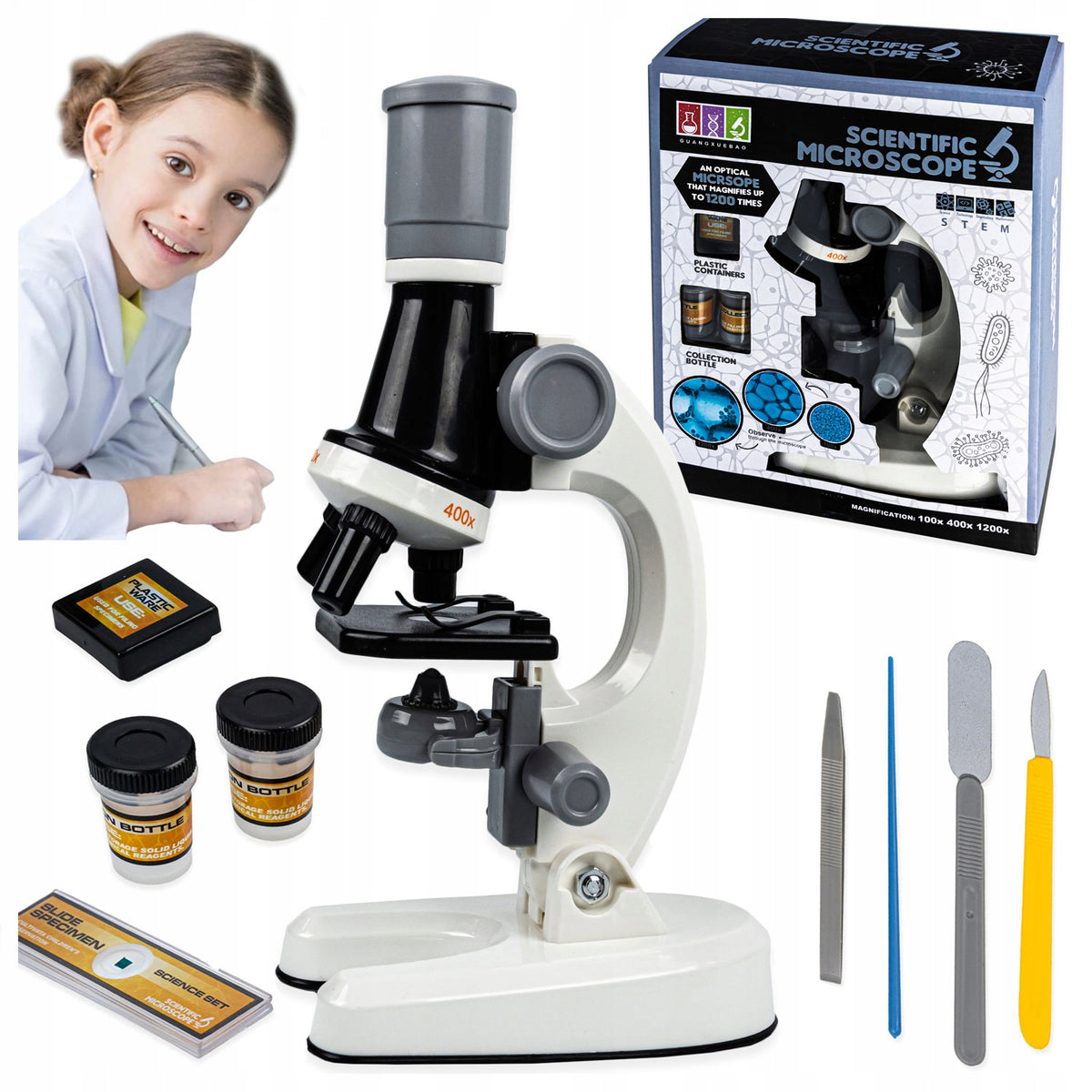 Children's Microscope Educational Set 1200x Approximation + Accessories
