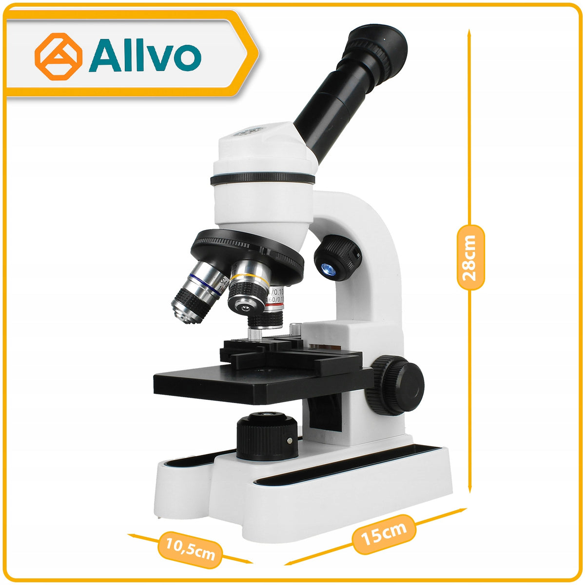Children's Microscope OPTICAL POWERFUL Zoom 1600x Light 3x Lens + Accessory Kid's age 6+ years