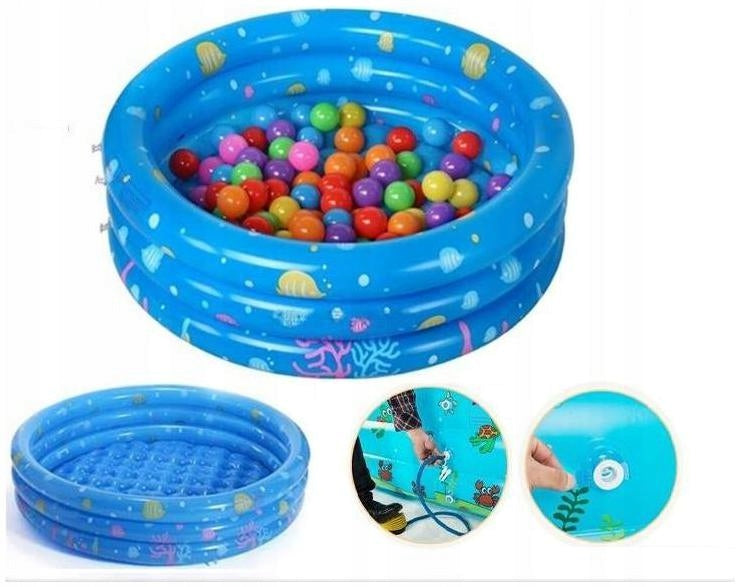 Children's Pool Paddling Soft Bottom Dry Pool Intime 80cm Blue