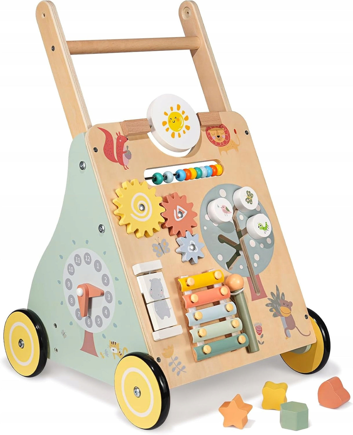Children's Pusher Wooden Walking Learning Trolley Itslife Educational 8in1