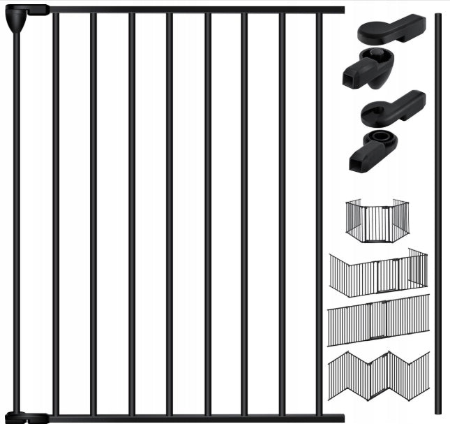 Children's Security Gate Fireplace Cover One-Piece Black