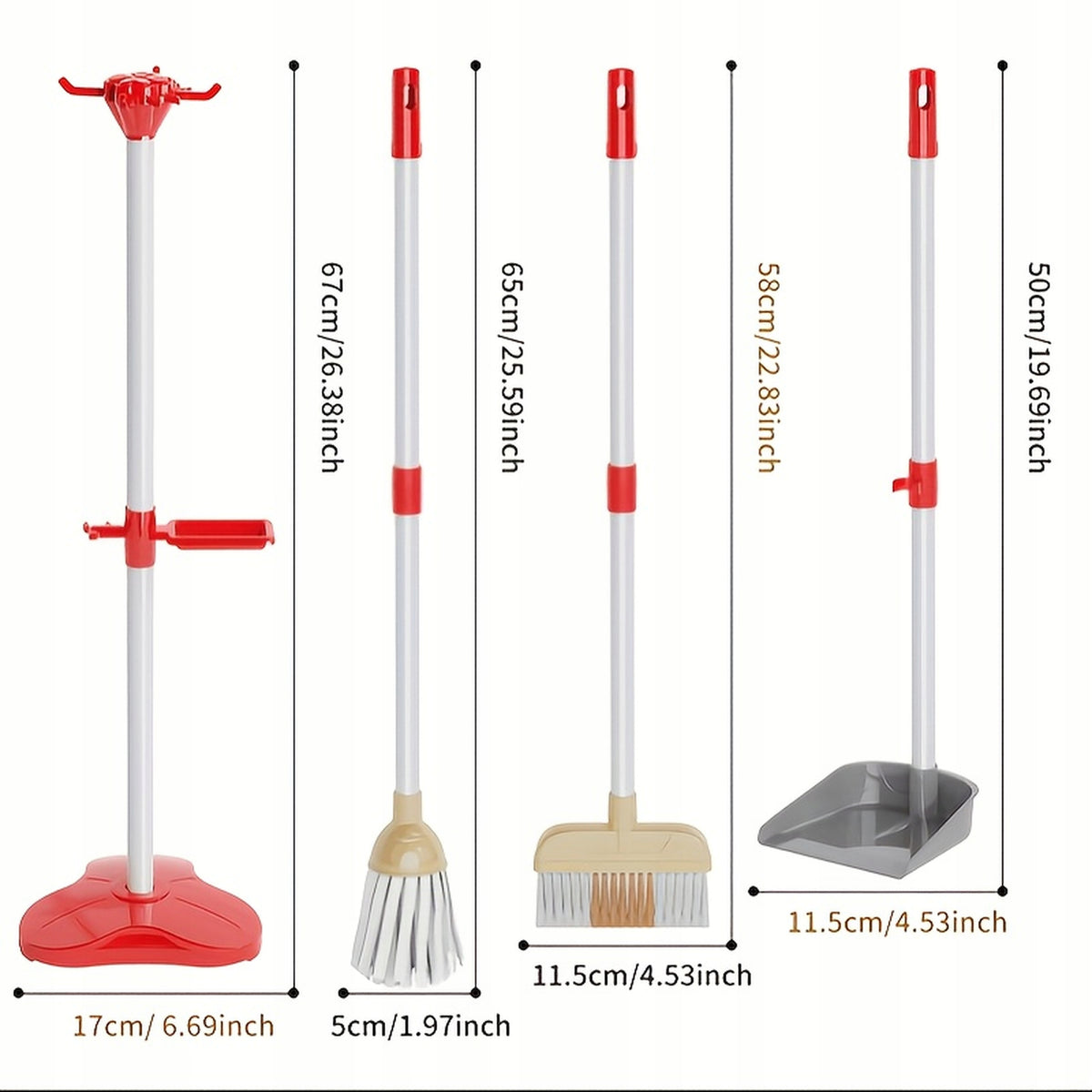 Children's Set 8 Cleaning Elements Brush Mop Basin Toys Packaging status original