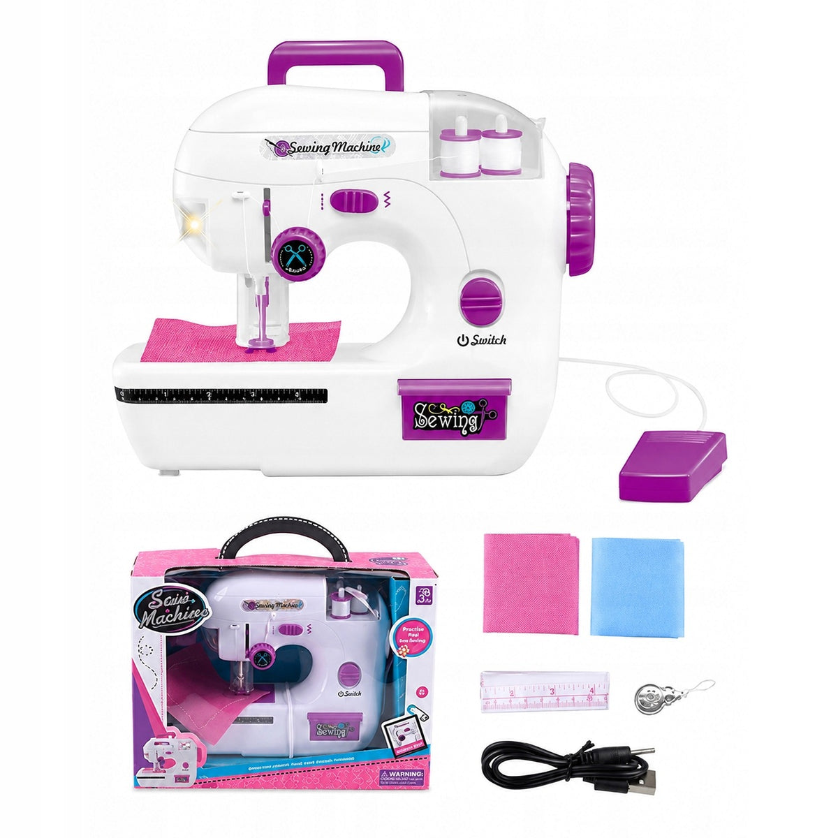 Children's Sewing Machine Small Tailor Stylist White Plastic from 3