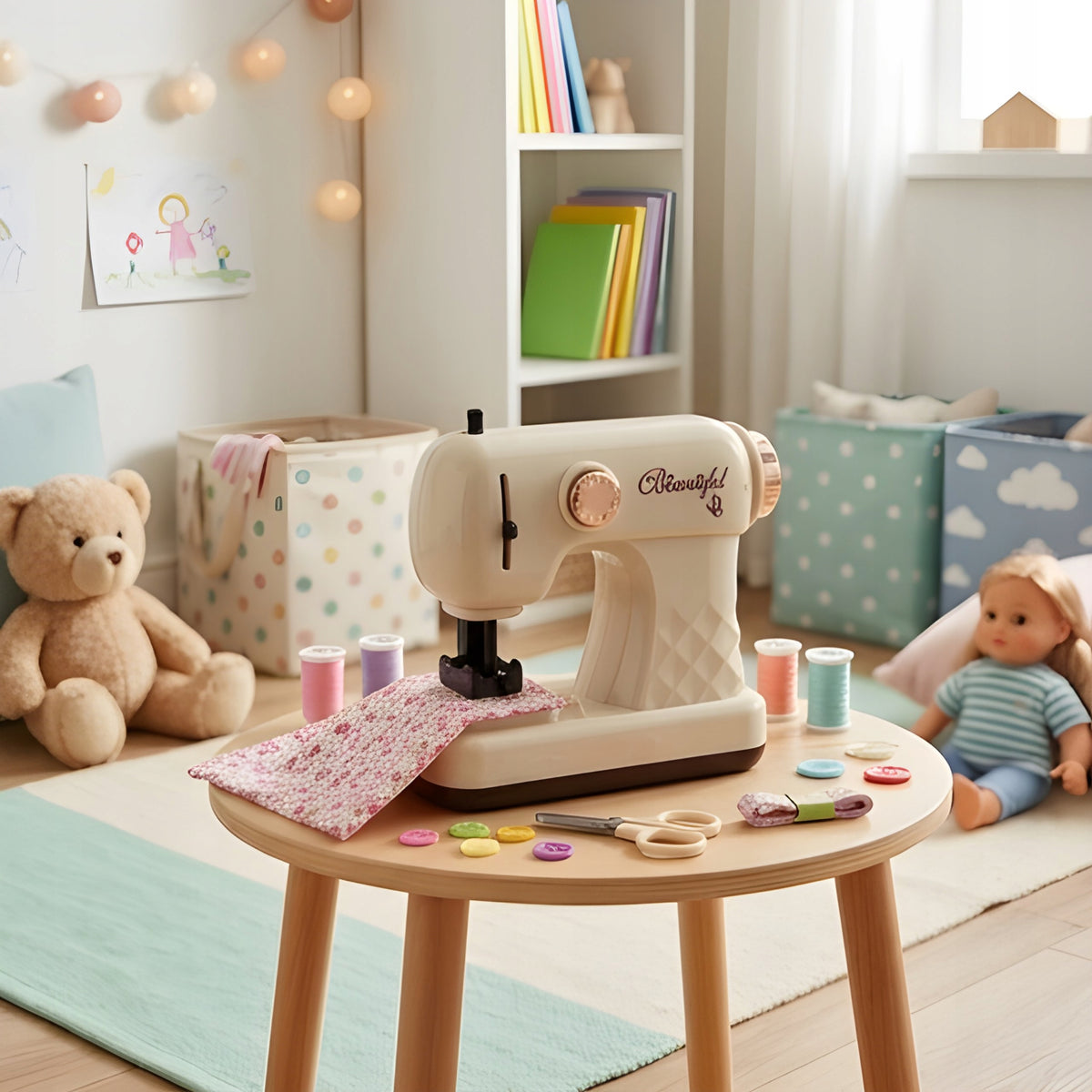 Children's Sewing Machine Toy Mouse Light Effects 14 cm White Packaging status original
