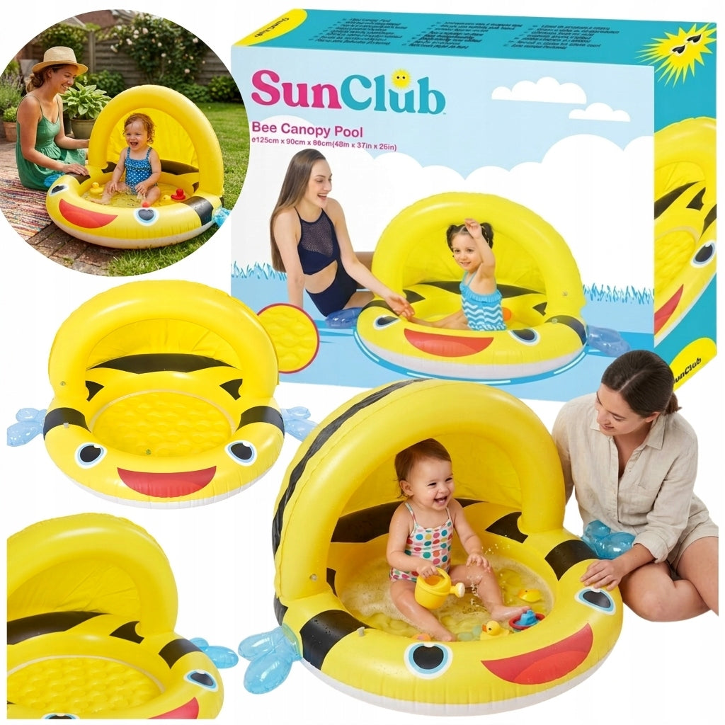 Children's Swimming Pool With Canopy 125 Cm Inflatable Shower Tray Jilong