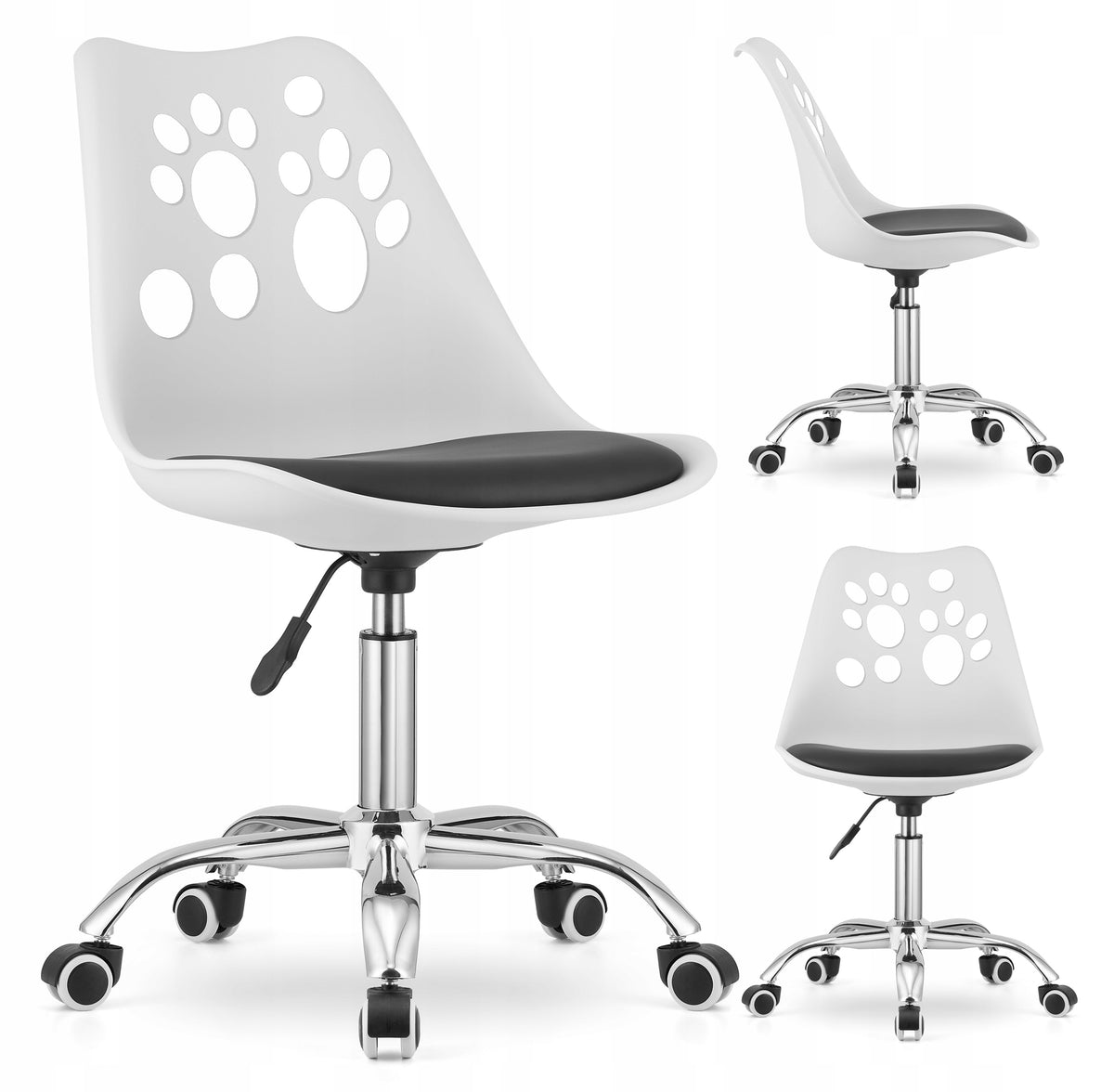 Children's Swivel Chair for Desk Swivel Chair White and Black PUMA