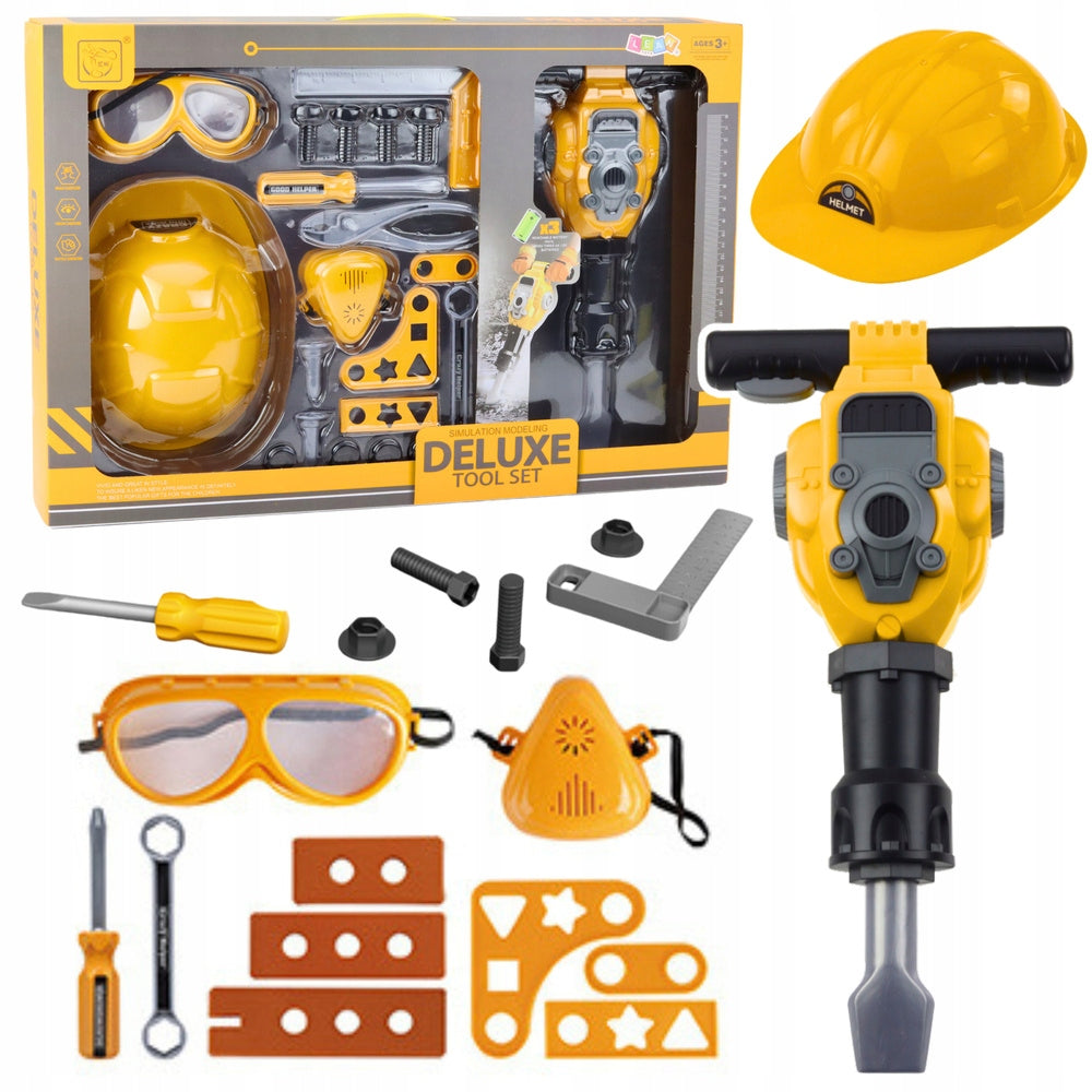 Children's Tool Set Battery Operated Pneumatic Hammer 21 Elements