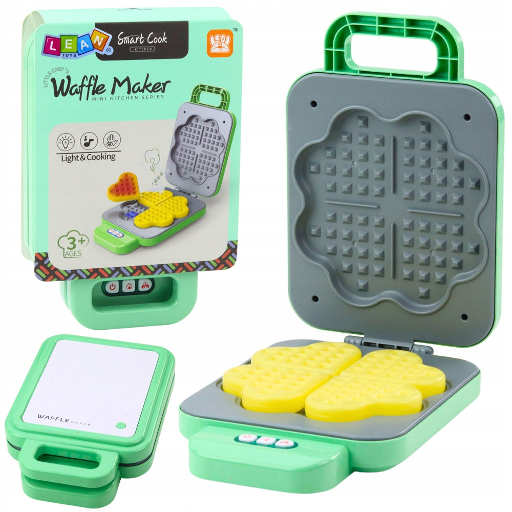 Children's Toy Waffle Iron Battery Operated Blush Lights Green