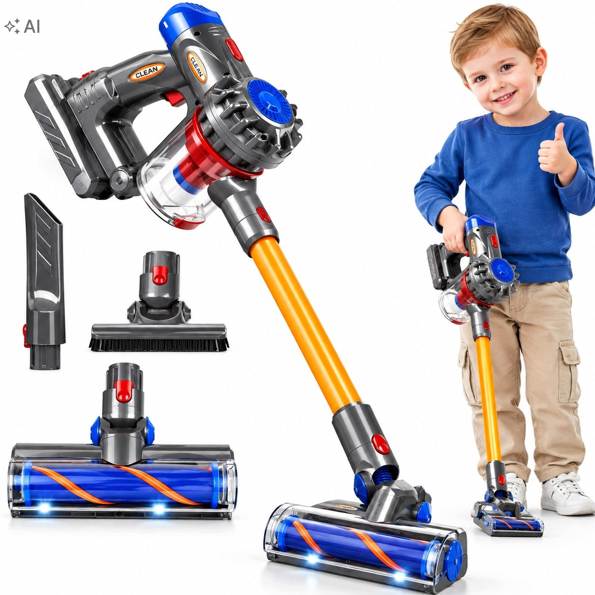 Children's Vacuum Cleaner Vertical 3in1 with Suction Sound and Balls Gift