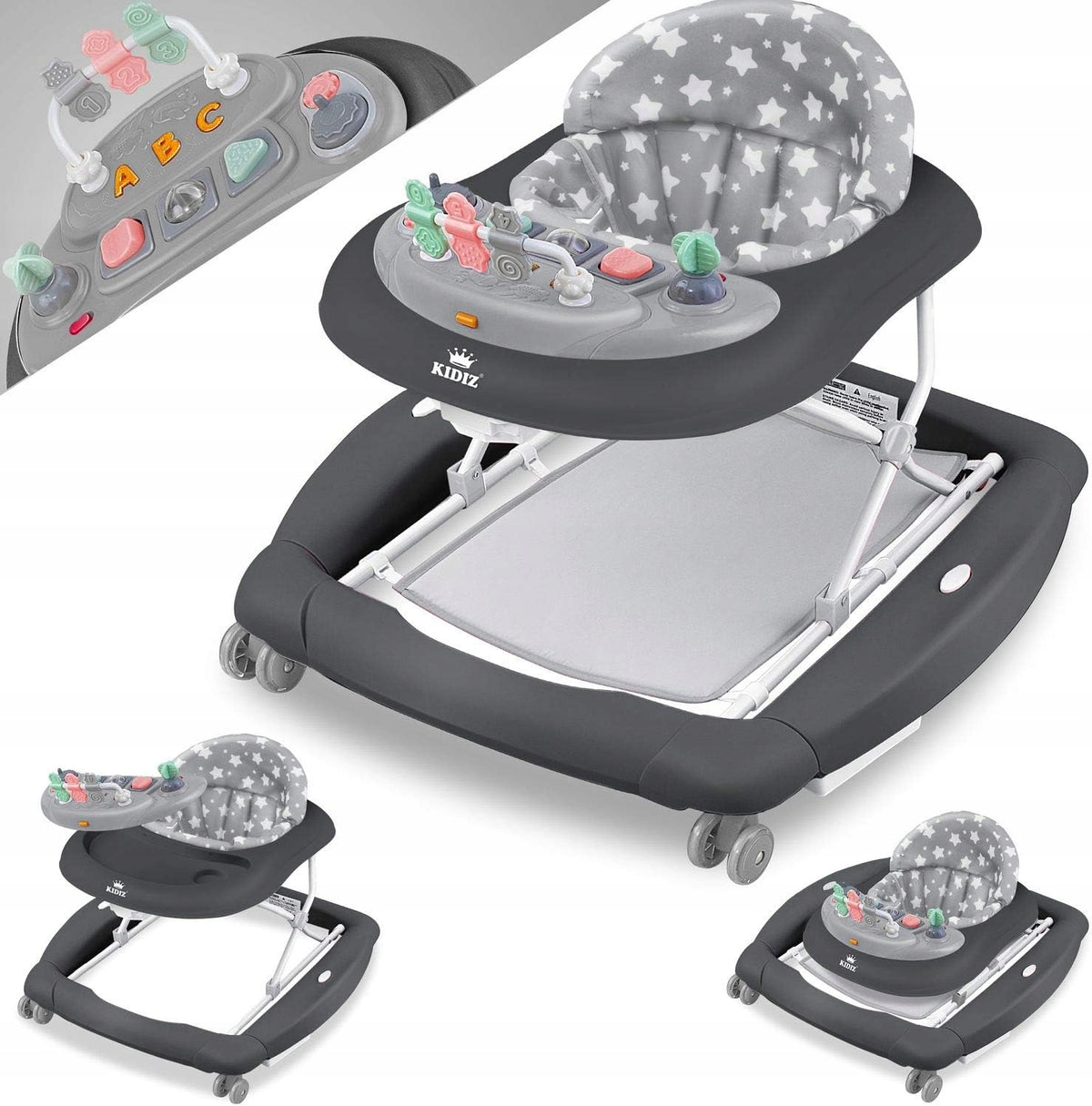 Children's Walker Playing 4in1 Grey Seat Chair Swing KIDIZ EAN (GTIN) 4260692718027