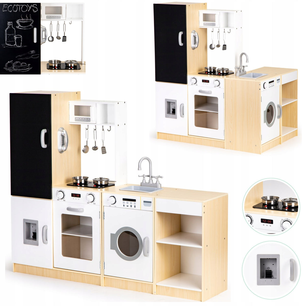 Children's Wooden Kitchen Large XXL Interactive Light LED Sound