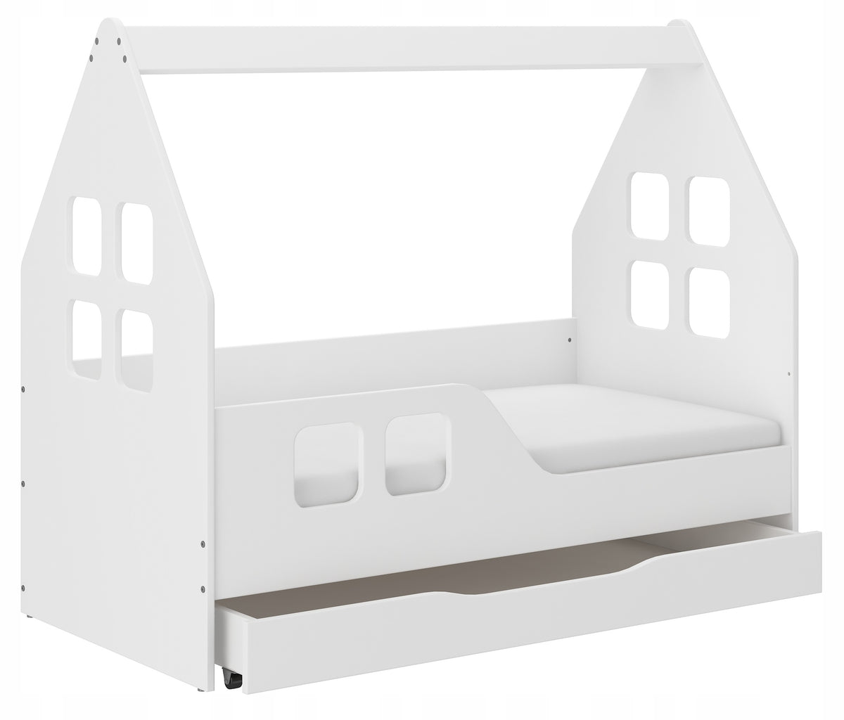 Children's bed COTTAGE with DRAWER 140x70 + mattress White Or Sonoma Manufacturer code Domek 140