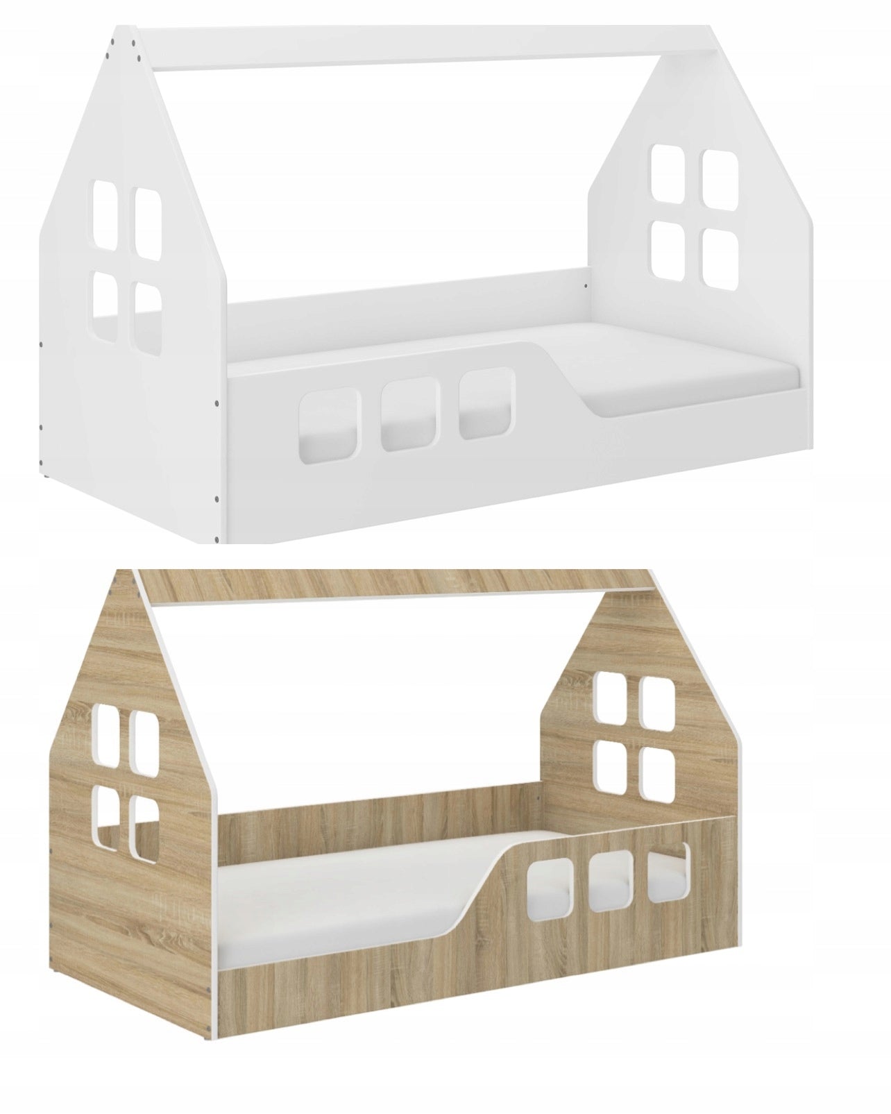 Children's bed Low house 160x80 Montessori WHITE or SONOMA