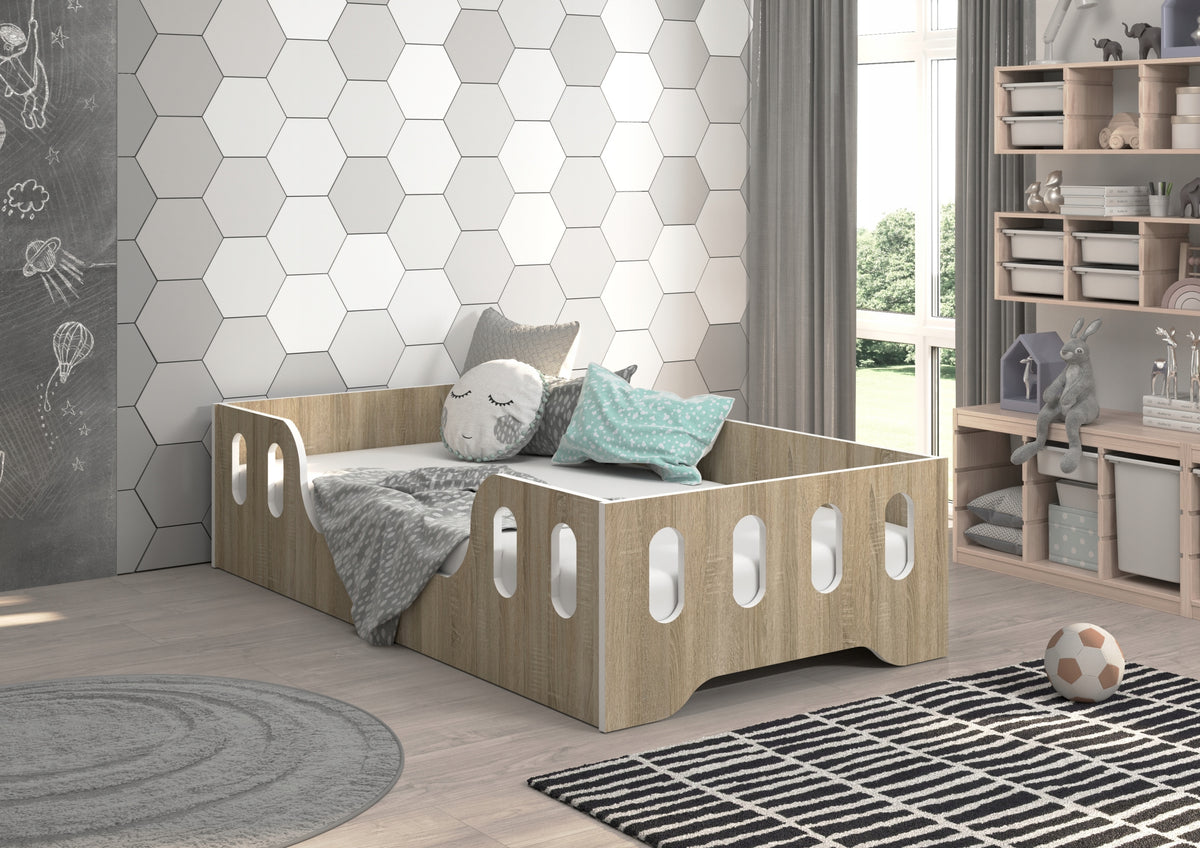Children's bed Montessori LAKI 140x70 Sonoma or White EAN (GTIN) 5903760658243