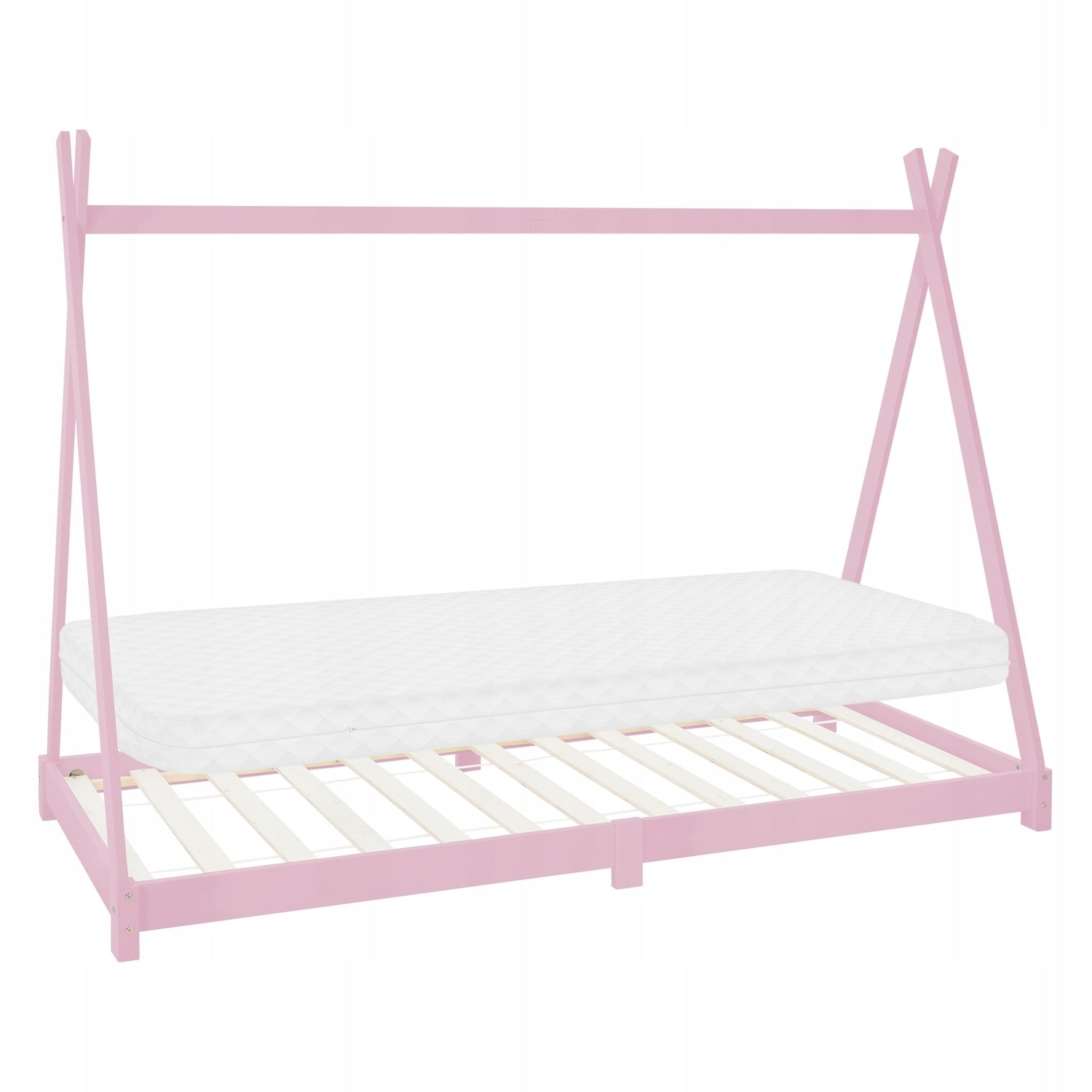 Children's bed Tipi 90x200 cm pink with wood