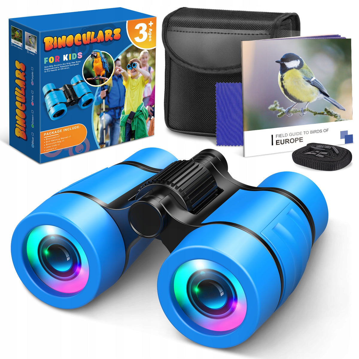 Children's binoculars,4x30,For bird watching, hiking,blue