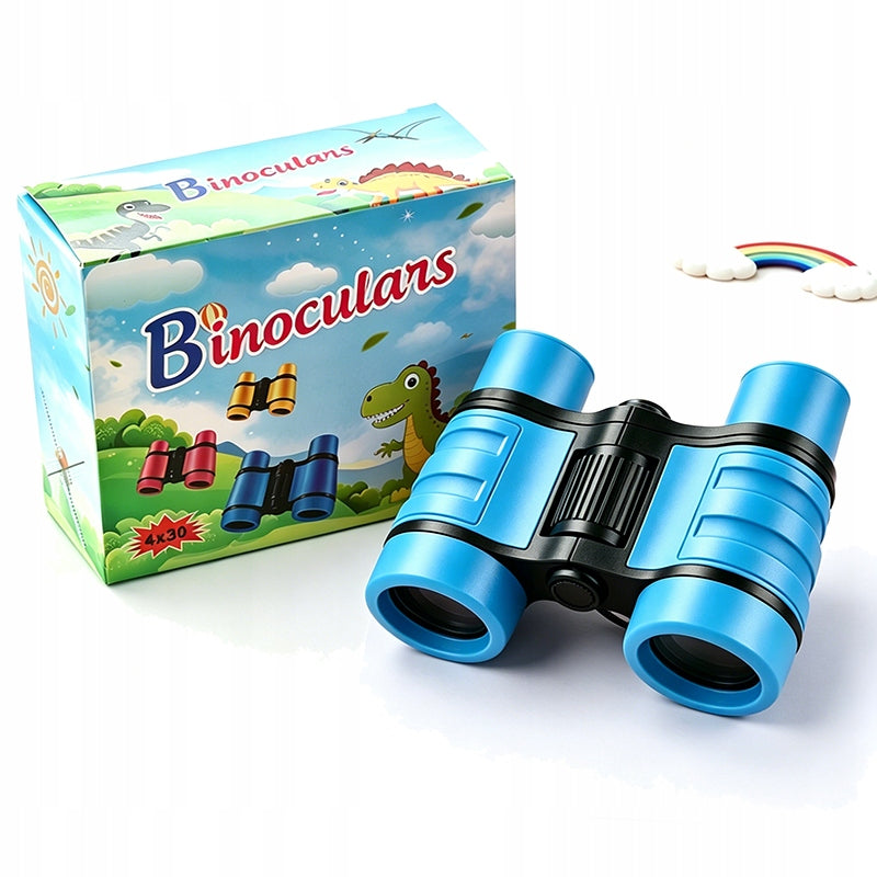 Children's binoculars with anti-slip design, 4x30suitable for hiking, blue.