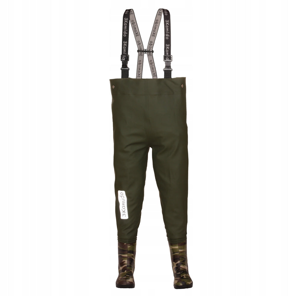 Children's bottoms 3Kamido, waders, waders - MORO, green r.34/35