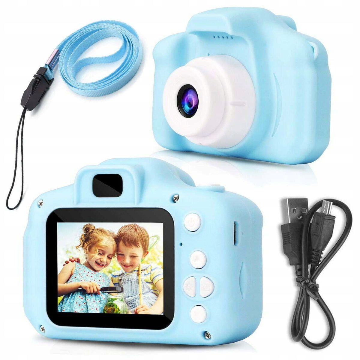 Children's digital camera LCD SD 450mAh USB blue