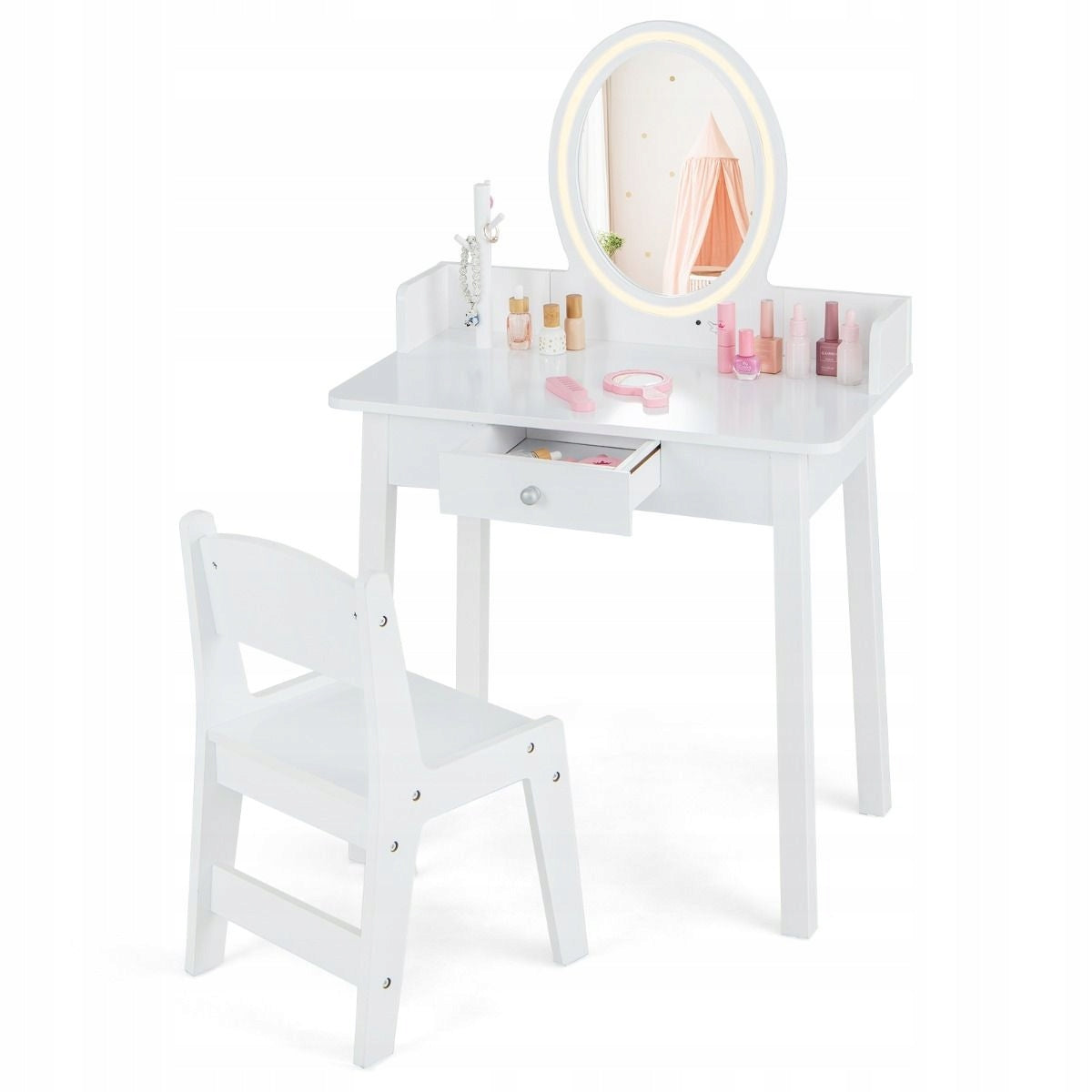 Children's dressing table 2in1 with LED + Highchair