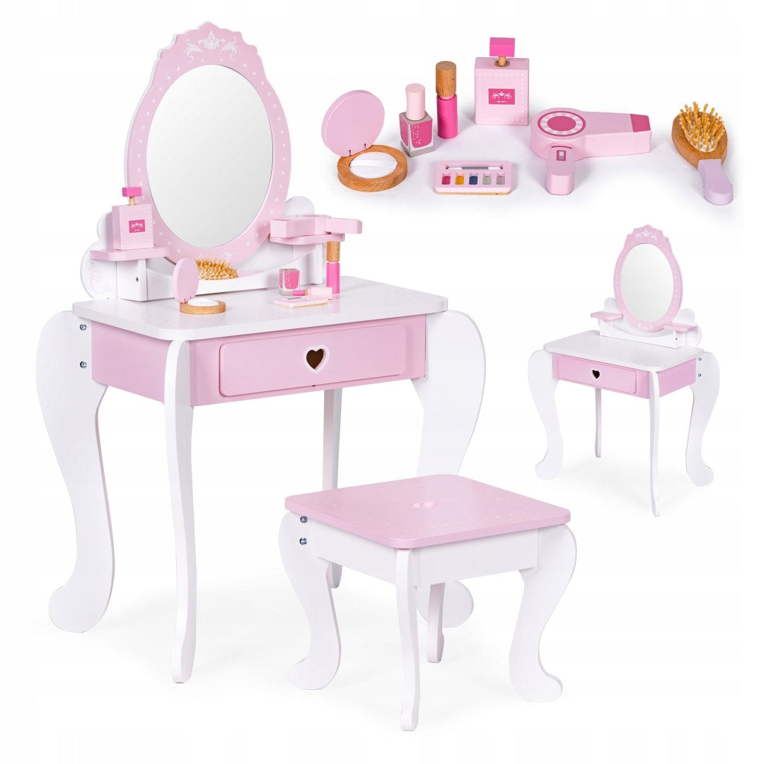 Children's dressing table toy large with mirror stool 7 accessories ECOTOYS