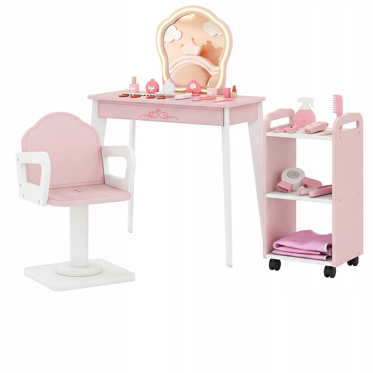 Children's dressing table with swivel armchair Children's beauty salon