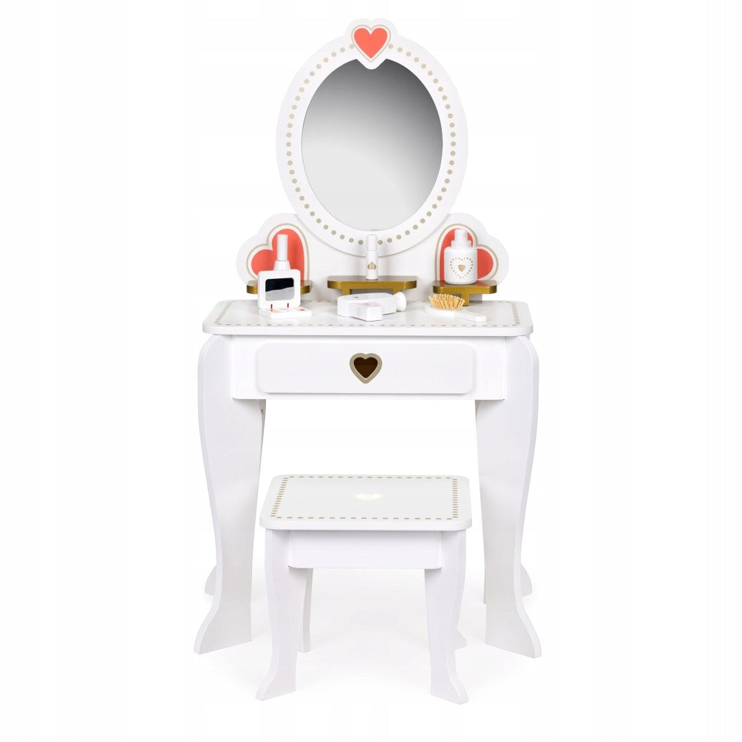 Children's dressing table wooden large with mirror for girls ECOTOYS