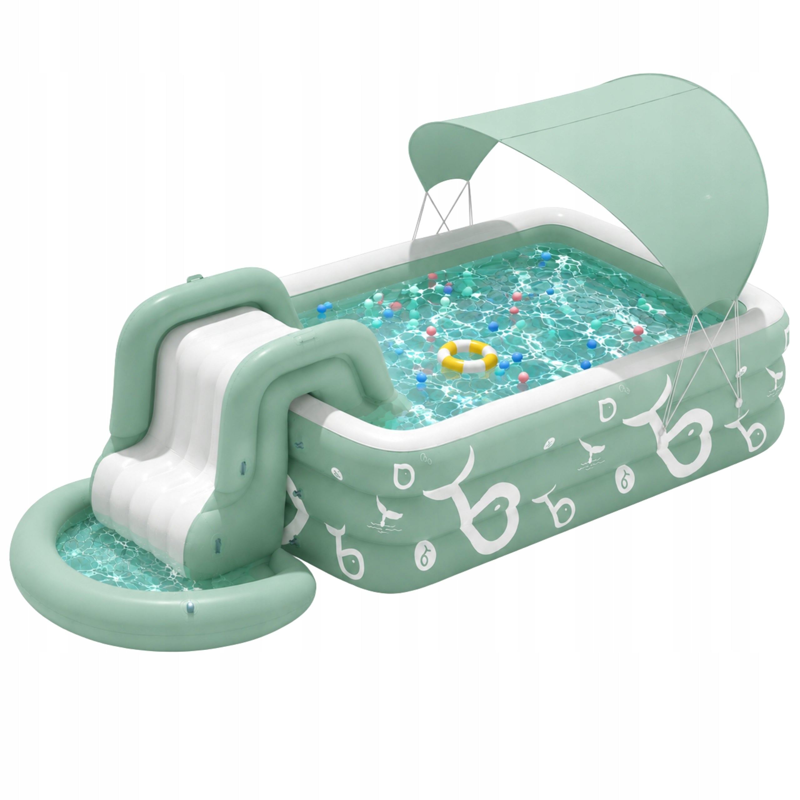 Children's garden pool inflatable slide canopy toys pump 300cm