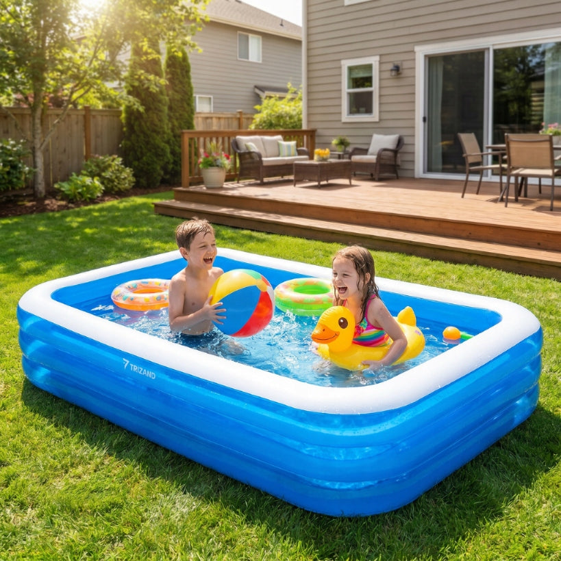 Children's inflatable garden pool family for summer holiday 262x175x50cm Height 50 cm