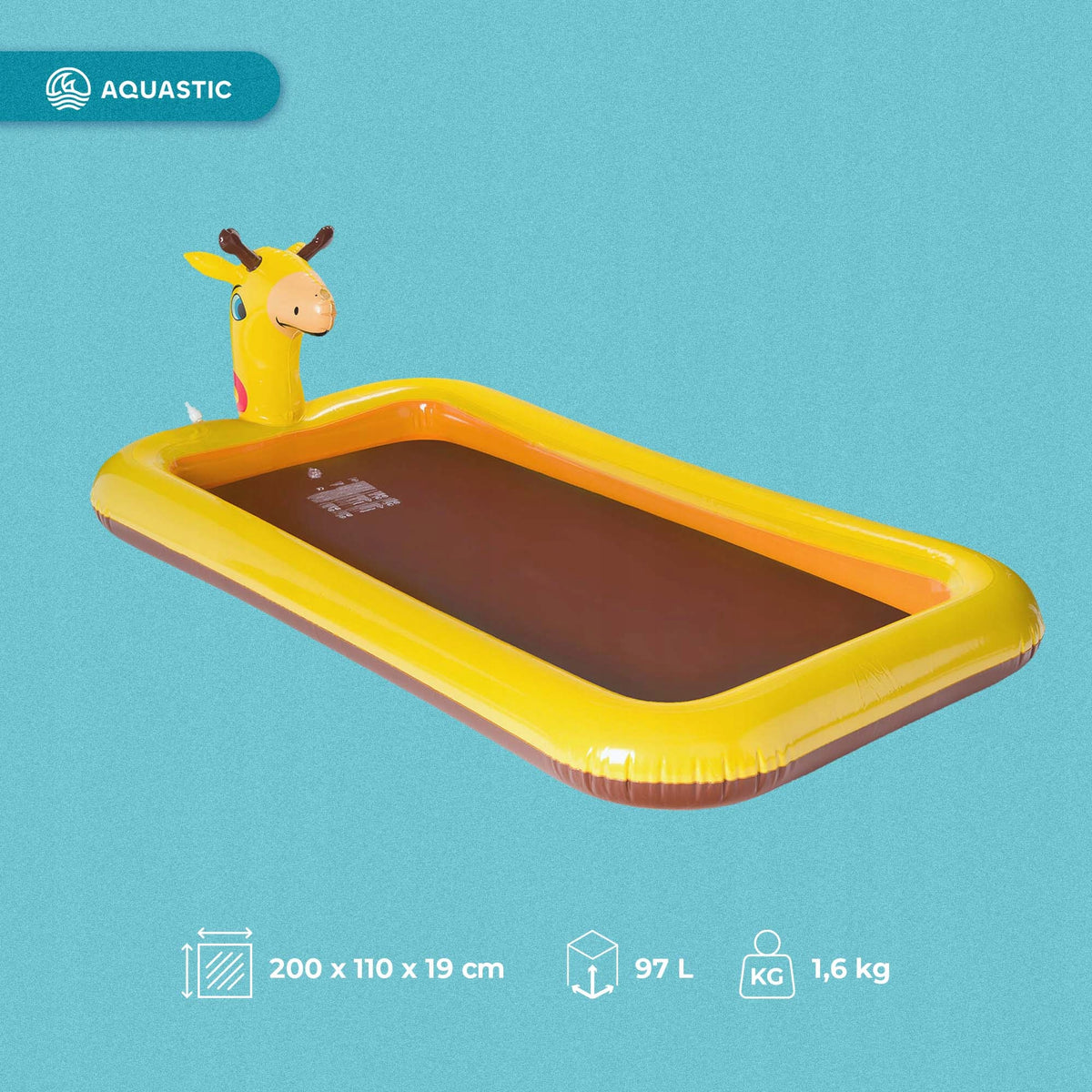 Children's inflatable pool with fountain AQUASTIC yellow Versatile Durable Brand Aquastic