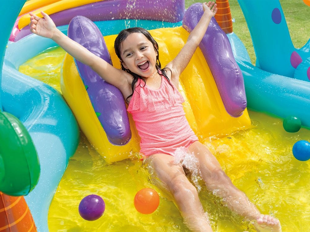 Children's inflatable pool with slide DINO playground Children's pool Length 333 cm