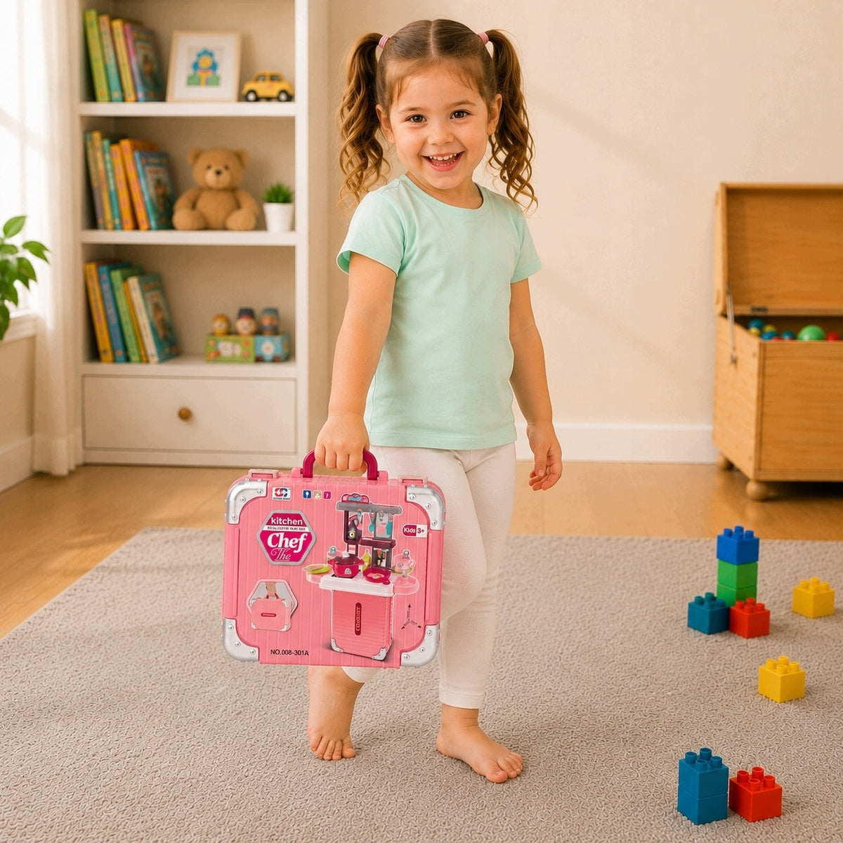 Children's kitchen in suitcase folding kitchen accessories handy 3 4 5+ Manufacturer code kuchnia składana dla dzieci zabawka