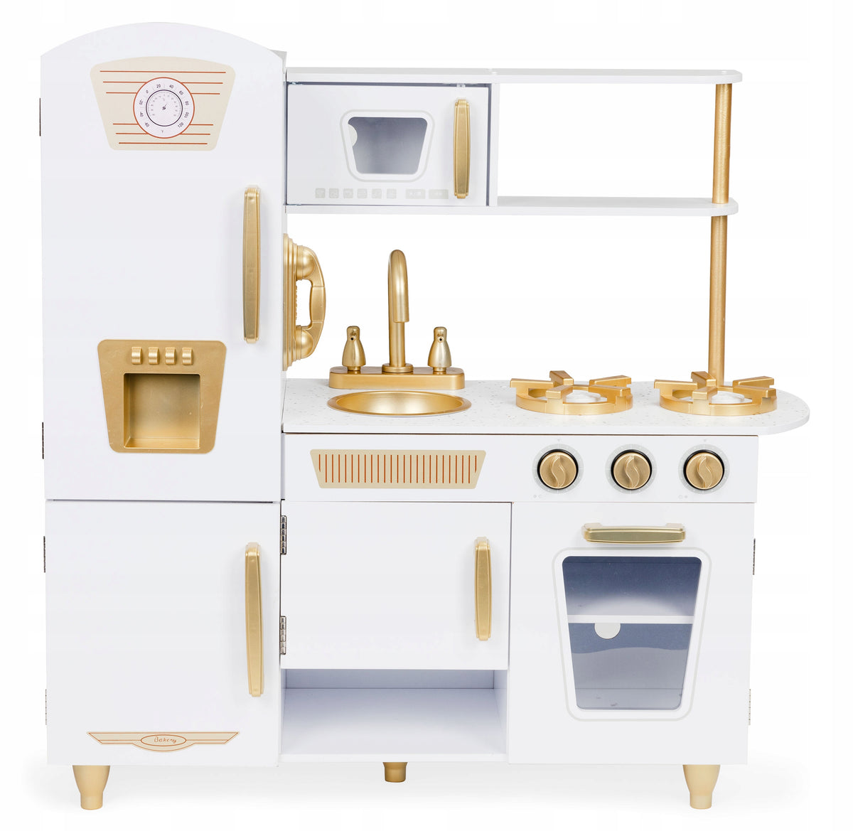 Children's kitchen wooden large white and gold ECOTOYS