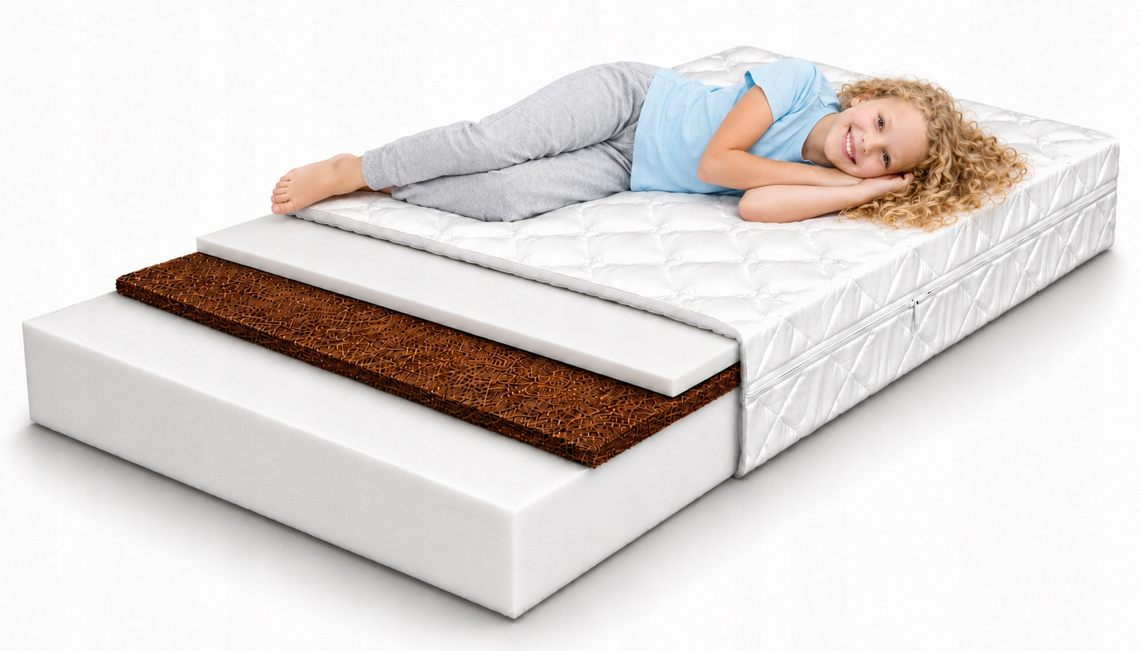 Children's mattress 200x90 coconut double-sided foam OEKO-TEX 8 cm ATEST