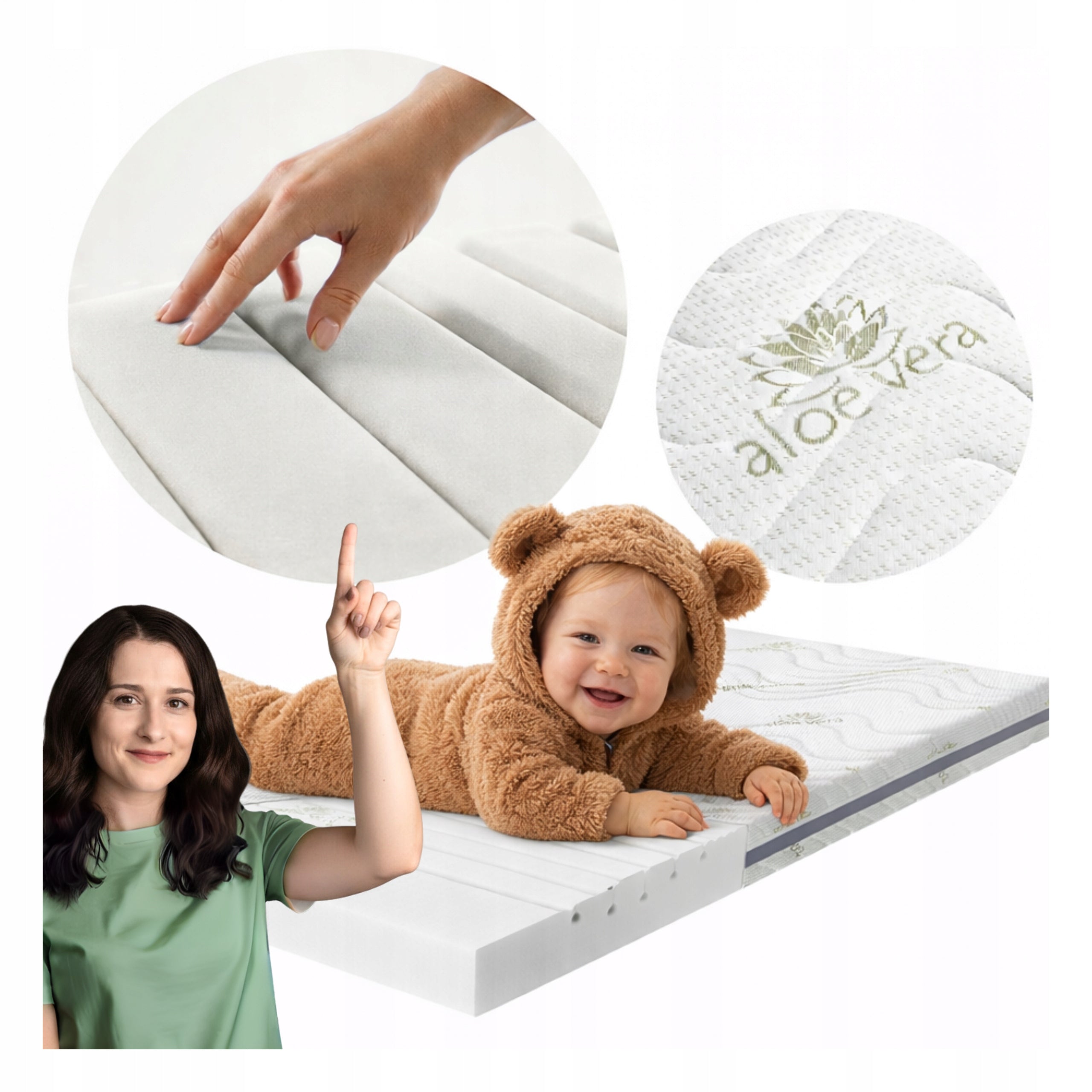 Children's mattress 200x90 foam medium hard H2 H3 90x200 cm