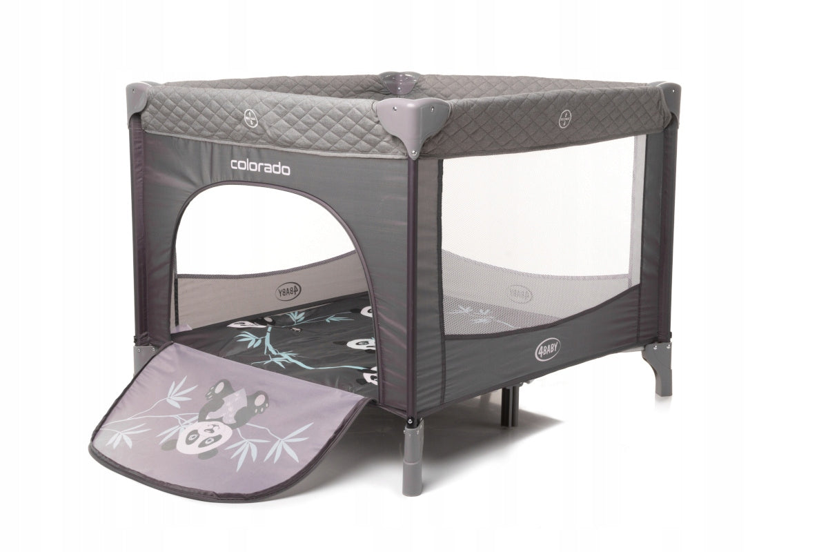 Children's playpen 95 x 95 cm 4Baby Colorado Grey Brand 4BABY